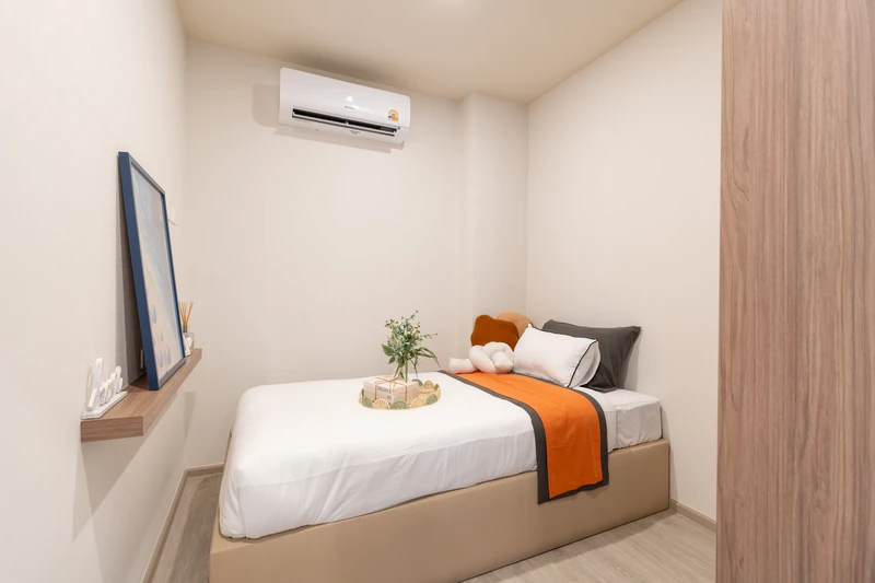 Saint Tropez Naithon — two-bedroom B1 show unit: second bedroom with a single bed