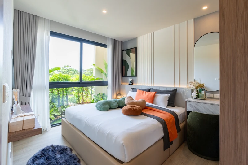 Saint Tropez Naithon — two-bedroom B1 show unit: main bedroom with dressing table